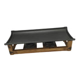 Maxbell Grill Pan Griddle Plate with Wooden Shelf for Picnic Alcohol Heated Barbecue Large