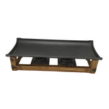 Maxbell Grill Pan Griddle Plate with Wooden Shelf for Picnic Alcohol Heated Barbecue Large