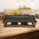 Maxbell Grill Pan Griddle Plate with Wooden Shelf for Picnic Alcohol Heated Barbecue Large