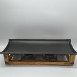 Maxbell Grill Pan Griddle Plate with Wooden Shelf for Picnic Alcohol Heated Barbecue Large