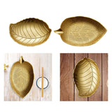 Maxbell Wooden Leaf Shape Refreshment Tray Bathroom Cosmetic Tray for Hotel Home Style A