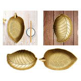 Maxbell Wooden Leaf Shape Refreshment Tray Bathroom Cosmetic Tray for Hotel Home Style A