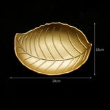 Maxbell Wooden Leaf Shape Refreshment Tray Bathroom Cosmetic Tray for Hotel Home Style A