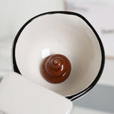 Maxbell Toilet Ceramic Mug Water Cup Creative White with A Black Rim Funny Novelty
