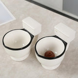 Maxbell Toilet Ceramic Mug Water Cup Creative White with A Black Rim Funny Novelty