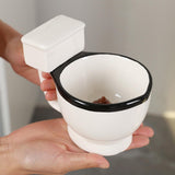Maxbell Toilet Ceramic Mug Water Cup Creative White with A Black Rim Funny Novelty