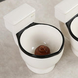 Maxbell Toilet Ceramic Mug Water Cup Creative White with A Black Rim Funny Novelty