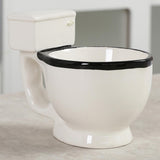 Maxbell Toilet Ceramic Mug Water Cup Creative White with A Black Rim Funny Novelty