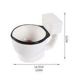 Maxbell Toilet Ceramic Mug Water Cup Creative White with A Black Rim Funny Novelty