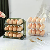 Maxbell Creative overturn Egg Box Three Layers Stackable Organizer Bin for Freezer Green