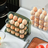 Maxbell Creative overturn Egg Box Three Layers Stackable Organizer Bin for Freezer Green