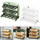 Maxbell Creative overturn Egg Box Three Layers Stackable Organizer Bin for Freezer Green