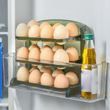 Maxbell Creative overturn Egg Box Three Layers Stackable Organizer Bin for Freezer Green