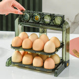 Maxbell Creative overturn Egg Box Three Layers Stackable Organizer Bin for Freezer Green