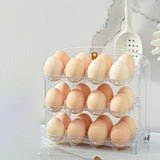 Maxbell Creative overturn Egg Box Three Layers Stackable Organizer Bin for Freezer White