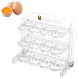 Maxbell Creative overturn Egg Box Three Layers Stackable Organizer Bin for Freezer White