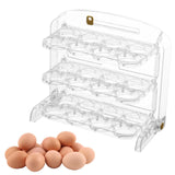 Maxbell Creative overturn Egg Box Three Layers Stackable Organizer Bin for Freezer White