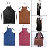 Maxbell PU Leather Waterproof Apron Oil Proof Work Apron for Lab Work Dog Grooming Black