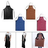 Maxbell PU Leather Waterproof Apron Oil Proof Work Apron for Lab Work Dog Grooming Black