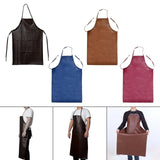 Maxbell PU Leather Waterproof Apron Oil Proof Work Apron for Lab Work Dog Grooming Black