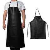 Maxbell PU Leather Waterproof Apron Oil Proof Work Apron for Lab Work Dog Grooming Black