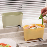 Maxbell Drainable Trash Can Rotate Rubbish Bin for Kitchen Home Table Yellow