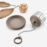 Maxbell Loose Tea Infuser Teacups Accessories Drip Tray with Chain for Flavoring