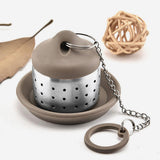 Maxbell Loose Tea Infuser Teacups Accessories Drip Tray with Chain for Flavoring