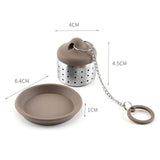 Maxbell Loose Tea Infuser Teacups Accessories Drip Tray with Chain for Flavoring