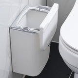 Maxbell Kitchen Waste Compost Bin with Lid Portable Multifunction for Home Bathroom 9L White pole