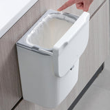 Maxbell Kitchen Waste Compost Bin with Lid Portable Multifunction for Home Bathroom 9L White pole