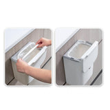 Maxbell Kitchen Waste Compost Bin with Lid Portable Multifunction for Home Bathroom 9L Grey pole