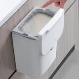 Maxbell Kitchen Waste Compost Bin with Lid Portable Multifunction for Home Bathroom 9L Grey pole