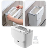 Maxbell Kitchen Waste Compost Bin with Lid Portable Multifunction for Home Bathroom 7L White pole