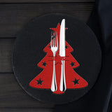 Maxbell 4x Christmas Cutlery Bag Pocket Tableware Forks Pockets Bags for Supplies