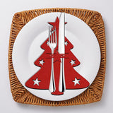 Maxbell 4x Christmas Cutlery Bag Pocket Tableware Forks Pockets Bags for Supplies