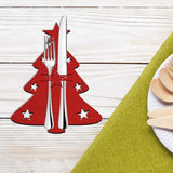 Maxbell 4x Christmas Cutlery Bag Pocket Tableware Forks Pockets Bags for Supplies