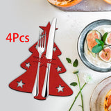 Maxbell 4x Christmas Cutlery Bag Pocket Tableware Forks Pockets Bags for Supplies