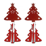Maxbell 4x Christmas Cutlery Bag Pocket Tableware Forks Pockets Bags for Supplies