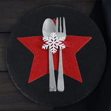 Maxbell 4x Christmas Cutlery Holders Tableware Pocket Reusable for Home Table Decor