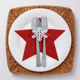 Maxbell 4x Christmas Cutlery Holders Tableware Pocket Reusable for Home Table Decor