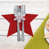 Maxbell 4x Christmas Cutlery Holders Tableware Pocket Reusable for Home Table Decor