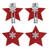 Maxbell 4x Christmas Cutlery Holders Tableware Pocket Reusable for Home Table Decor