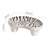 Maxbell Decorative Storage Tray Leopard zebra Ceramic Ice for Decor Triangle plate