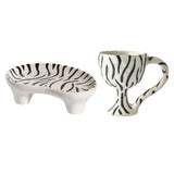 Maxbell Decorative Storage Tray Leopard zebra Ceramic Ice for Decor Triangle plate