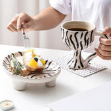 Maxbell Decorative Storage Tray Leopard zebra Ceramic Ice for Decor Triangle plate