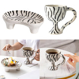 Maxbell Decorative Storage Tray Leopard zebra Ceramic Ice for Decor Triangle plate
