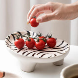 Maxbell Decorative Storage Tray Leopard zebra Ceramic Ice for Decor Triangle plate