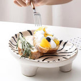 Maxbell Decorative Storage Tray Leopard zebra Ceramic Ice for Decor Triangle plate