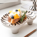 Maxbell Decorative Storage Tray Leopard zebra Ceramic Ice for Decor Triangle plate